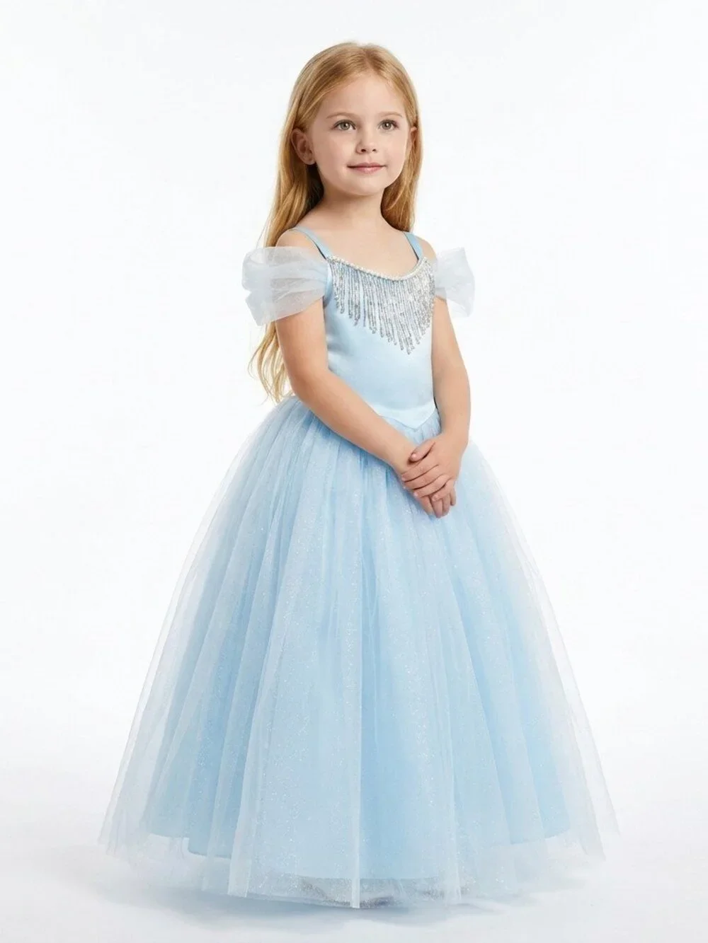 Cinderella Inspired Light Blue Princess Dress Tulle Gown - Picture 2 of 4